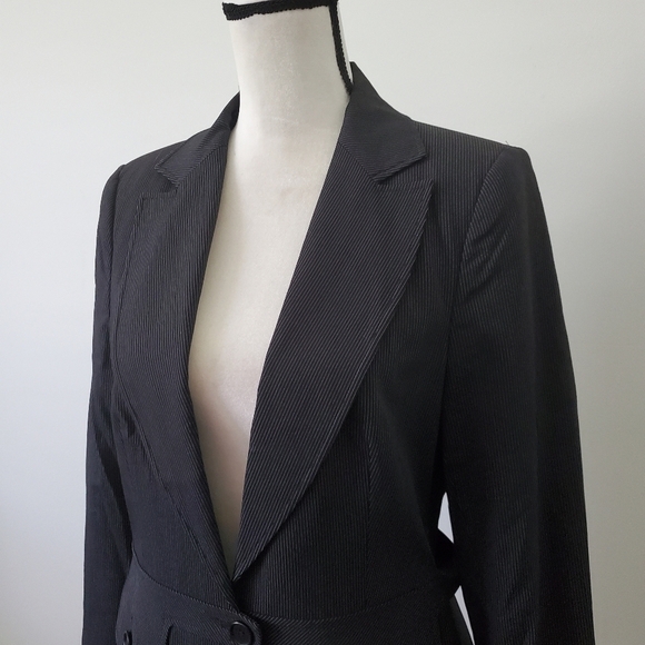Reiss Goblin Cropped Striped Suite Blazer Jacket Wool Blend Size 14 - Picture 5 of 15